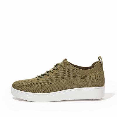 Fitflop Women's RALLY Airyknit Sneakers - Olive Green, CT9861273